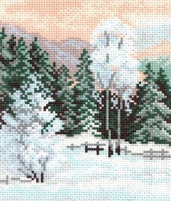 Рисунок на канве  Зимняя пора - фото 13552