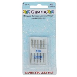 Иглы для бытовых швейных машин  Gamma  №110 для джинсы 5 шт. - фото 21846