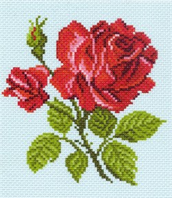 Рисунок на канве  Красная роза - фото 22572