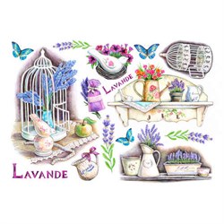 Рисовая бумага для декупажа  Винтажная клетка - фото 22720