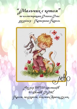 Набор для вышивания  Мальчик с котом - фото 25653