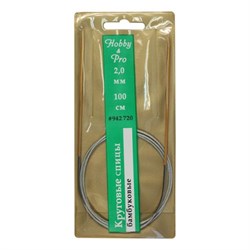 Cпицы Hobby&Pro круговые на метал. тросике, бамбук, d2,0 мм, 100 см - фото 28355