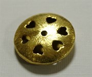 Бусина позолоченная с сердечками