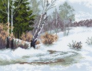 Рисунок на канве  Зимний лес
