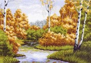 Рисунок на канве  Осенняя заводь