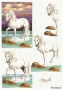 Декупажная карта 3D  Единорог