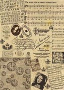 Декупажная карта  Ноты