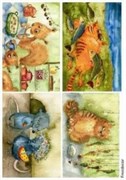 Декупажная карта  Кошки-мышки
