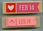 Штамп  FEB 14 , резиновый на деревянной основе