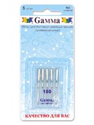 Иглы для бытовых швейных машин Gamma №100 универсальные 5 шт. Иглы для бытовых швейных машин Gamma №100 универсальные 5 шт.