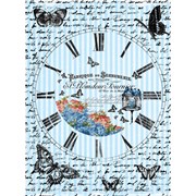 Рисовая бумага для декупажа  Часы с бабочками