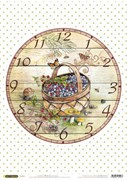 Рисовая бумага для декупажа  Часы: Корзинка