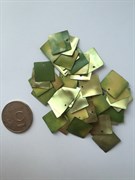 Пайетки декоративные. Квадратные, салатовые. 50 шт.
