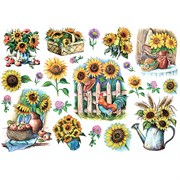 Рисовая бумага для декупажа  Подсолнухи рисунок