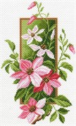 Рисунок на канве  Клематисы
