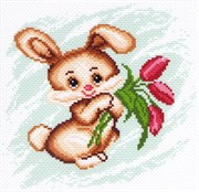 Рисунок на канве  Зайка