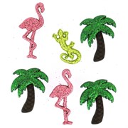 Набор пуговиц  Glitter Palm Trees & Flamingos